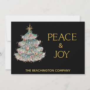 *~* Eenvoudige PEACE JOY Corporate kerstboomkaart