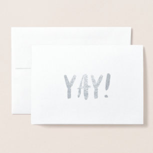 Eenvoudige penseelstreek zilverfolie Wenskaart -Ya Folie Kaarten