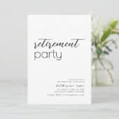 Eenvoudige pensionering Party Invitation Sjabloon Kaart (Staand voorkant)