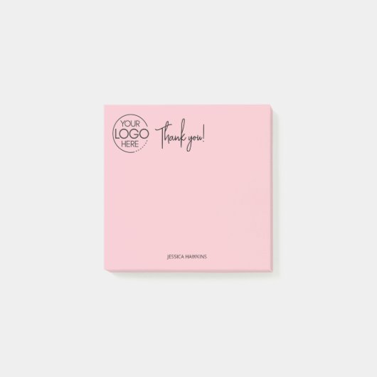 Eenvoudige persoonlijke briefpapier dank u roze post-it® notes (Voorkant)