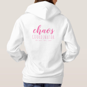 Eenvoudige persoonlijke dia voor mam Neon Pink Hoodie