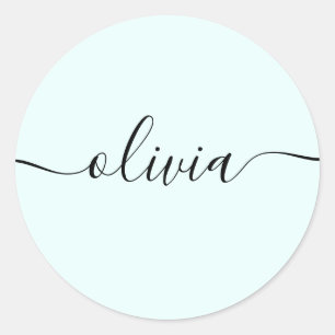 Eenvoudige Persoonlijke handtekeningen handschrift Ronde Sticker
