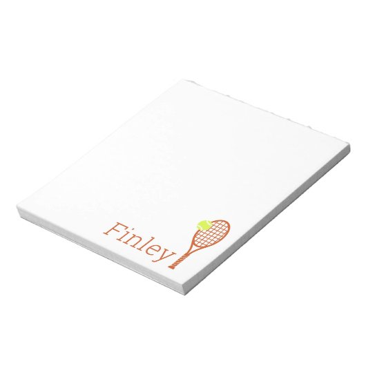 Eenvoudige persoonlijke naam Tennis Racket Notitieblok (Gedraaid)