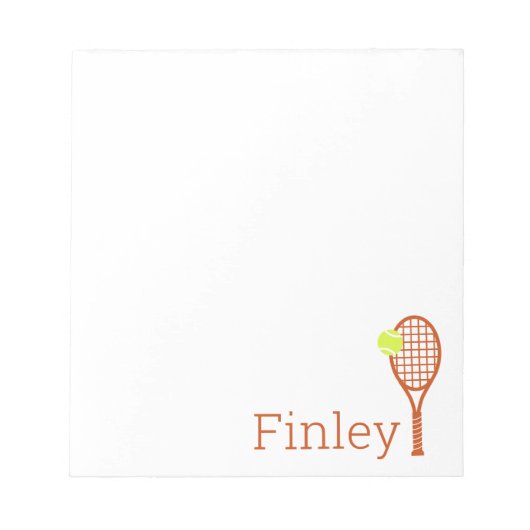 Eenvoudige persoonlijke naam Tennis Racket Notitieblok (Voorkant)