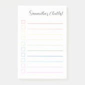 Eenvoudige persoonlijke Rainbow-checklist Post-it® Notes (Voorkant)