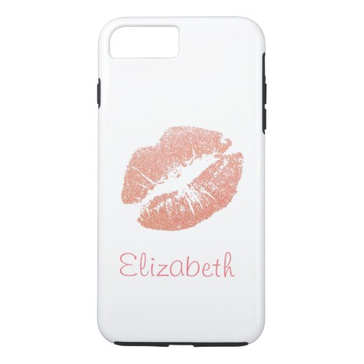 Eenvoudige persoonlijke roze glitter lips Case-Mate iPhone case (Achterkant)