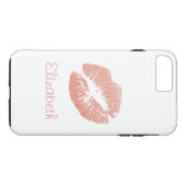 Eenvoudige persoonlijke roze glitter lips Case-Mate iPhone case (Achterkant (Horizontaal))