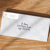 Eenvoudige perzik Waterverf Floral Etiket