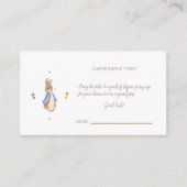 Eenvoudige Peter de Konijn Luier Raffle Ticket Informatiekaartje (Voorkant)