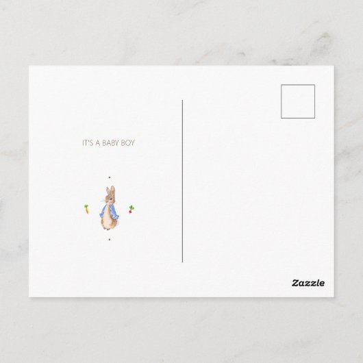Eenvoudige Peter the Rabbit Baby shower Budget Inv Briefkaart (Achterkant)
