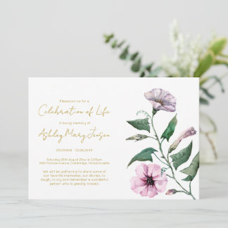Eenvoudige Petunia-herdenkingsdienst Kaart