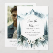 Eenvoudige Pine Mountain bruiloft Save The Date (Voorkant / Achterkant)