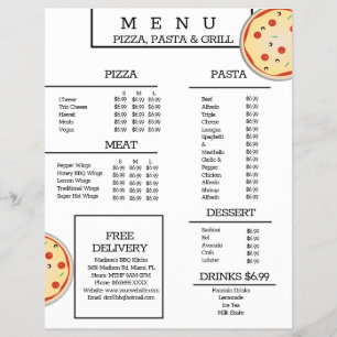 Eenvoudige Pizza Pasta Grill Restaurant Spaghetti Flyer
