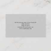 Eenvoudige Plain Elegant Lichtgrijs Minimalistisch Visitekaartje (Achterkant)