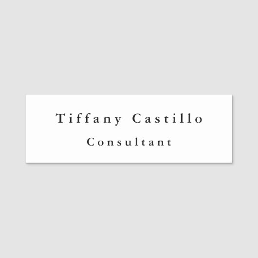 Eenvoudige Plain Elegant Modern Naamplaatje (Voorkant)