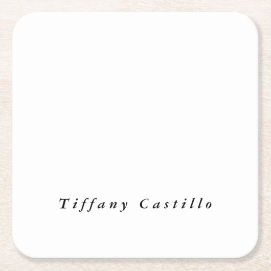 Eenvoudige Plain Elegant Modern Vierkante Kartonnen Onderzetter (Voorkant)