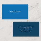 Eenvoudige Plain Elegant Spaans Blauw Minimalist Visitekaartje (Voorkant / Achterkant)