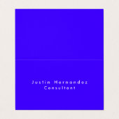 Eenvoudige Plain Elegant Ultramarien Blauw Minimal Visitekaartjes (Buitenkant ongevouwen)