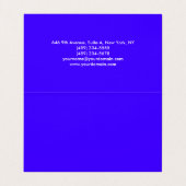 Eenvoudige Plain Elegant Ultramarien Blauw Minimal Visitekaartjes (Binnenkant ongevouwen)