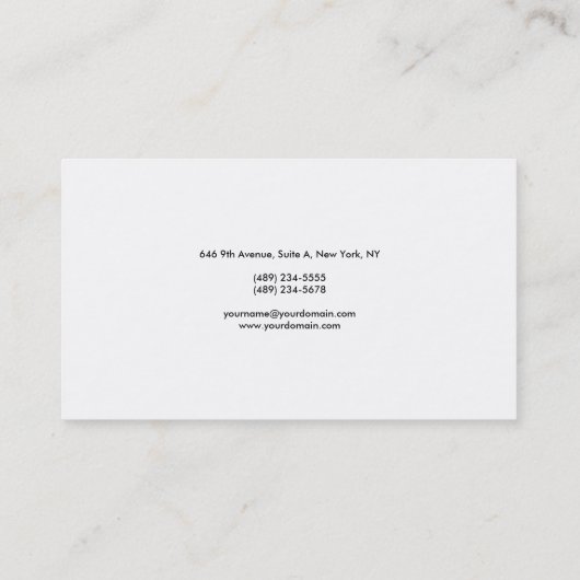 Eenvoudige Plain Minimalist Professional Modern Visitekaartje (Achterkant)