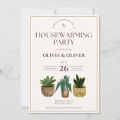 Eenvoudige Planten housewarming party Kaart (Voorkant)