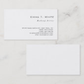 Eenvoudige platte witte grijze makreel met artisti visitekaartje (Voorkant / Achterkant)