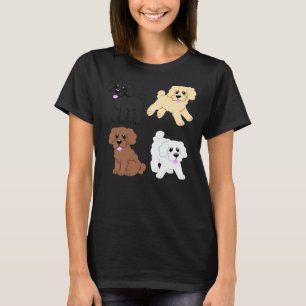 Eenvoudige poedel Puppies in roze T-shirt
