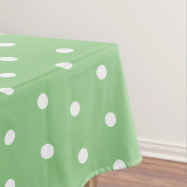 Eenvoudige Polka Dots Licht Groen en Wit Tafelkleed