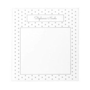 Eenvoudige Polka Light Grey Personated Border Notitieblok