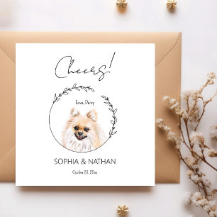 Eenvoudige Pommerse Hond Bruiloft Cocktail servett Servet