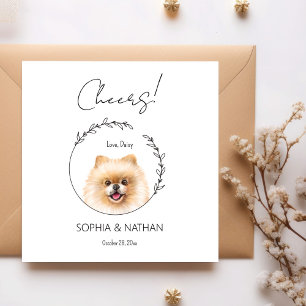 Eenvoudige Pommerse Hond Bruiloft Cocktail servett Servet