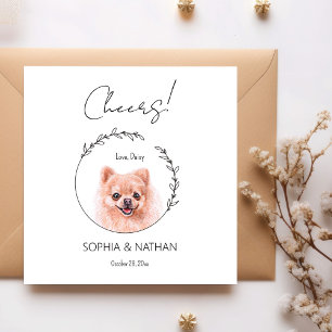 Eenvoudige Pommerse Hond Bruiloft Cocktail servett Servet