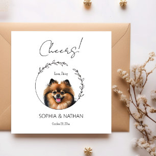 Eenvoudige Pommerse Hond Bruiloft Cocktail servett Servet