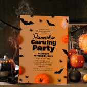 Eenvoudige Pompoen Carving Party Halloween Spooky Kaart