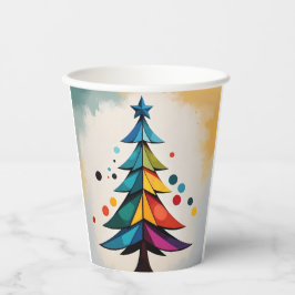 Eenvoudige Pop Art Geometrische kerstboomcirkels Papieren Bekers