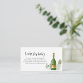 Eenvoudige Poppin Champagne Flessen Boeken Baby sh Informatiekaartje (Staand voorkant)