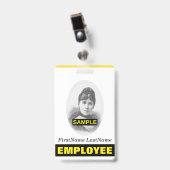 Eenvoudige portretbadge voor werknemers/personeels badge (Front with Clip)