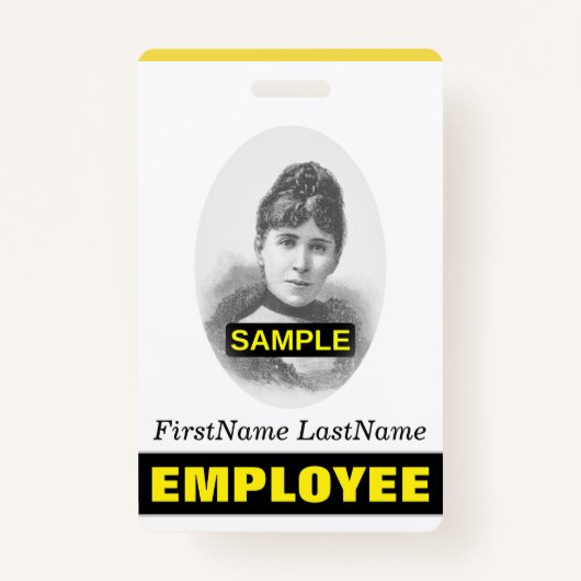 Eenvoudige portretbadge voor werknemers/personeels badge (Voorkant)