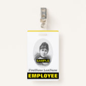 Eenvoudige portretbadge voor werknemers/personeels badge (Voorkant met clip)