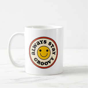 Eenvoudige Positive Vibes Retro Style Smiley Koffiemok
