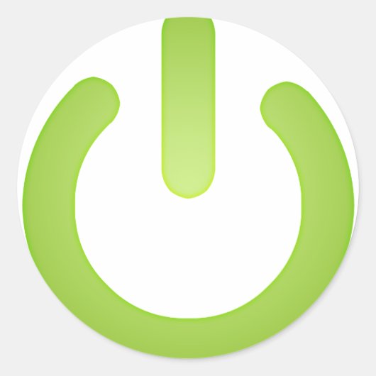 Eenvoudige Power Button Ronde Sticker (Voorkant)