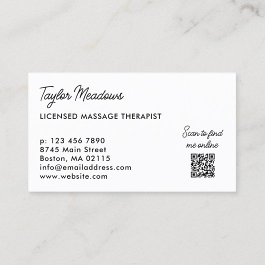 Eenvoudige Praktische QR Code Multi Afspraak Afsprakenkaartje (Achterkant)