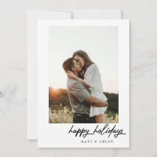 Eenvoudige Prettige feestdagen kerstfotokaart Feestdagenkaart