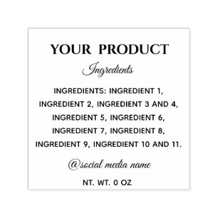 Eenvoudige productingrediënten zelfinktende stempel