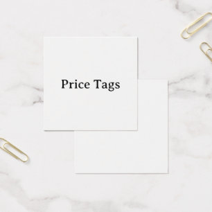 Eenvoudige professionele 2,5" x 2,5" prijskaartjes vierkante visitekaartjes