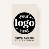 Eenvoudige Professionele Bedrijf Logo Personeel ID Badge (Achterkant)