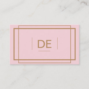 Eenvoudige Professionele Blush Roze en Brass Kleur Visitekaartje