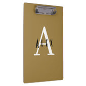Eenvoudige Professionele Brons Monogram Naam + Ini Klembord (Rechts)