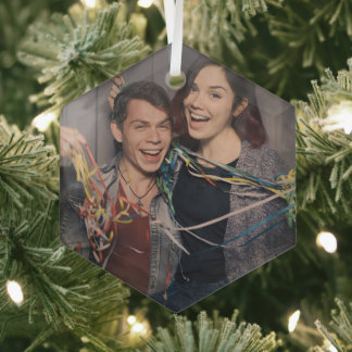 Eenvoudige professionele fotoglazen zeshoek glas ornament