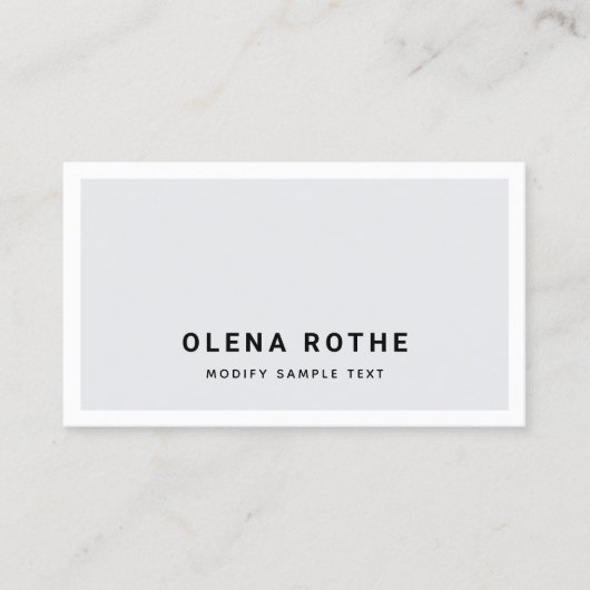 Eenvoudige professionele grijze witte rand contactkaartje (Voorkant)